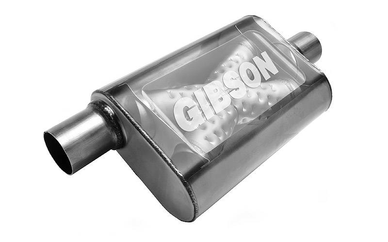 Gibson MWA Superflow Center/Center Oval Muffler 4x9x14in/3in Inlet/3in Outlet
