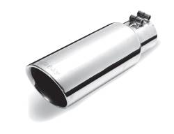 Gibson Performance Exhaust - 2.25-in. Inlet x 4-in. Outlet x 6.5-in. Length, Stainless Double Walled Round Angle Exhaust Tip #500433