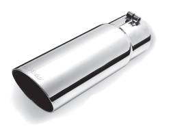 Gibson Performance Exhaust - 2.25-in Inlet. x 4-in. Outlet x 12-in. Length, Stainless Single Round Wall Angle Exhaust Tip #500553