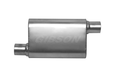 Gibson Performance Exhaust - CFT Superflow Offset/Offset Oval Muffler, Stainless