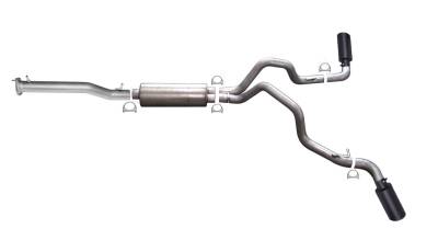 Gibson Performance Exhaust - 11-19 Chevy 2500HD 6.0L Pickup, Black Elite Dual Extreme Exhaust,  Stainless, #65652B