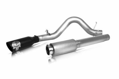Gibson Performance Exhaust - 10-13 Chevrolet/GMC 1500  4.8L-5.3L Pickup, Patriot Skull Single Exhaust,  Stainless