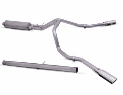 Gibson Performance Exhaust - 19-21 Silverado/Sierra 1500 4.3L-5.3L Regular Cab Short Bed Pickup,Dual Extreme Exhaust,  Stainless, #65690E