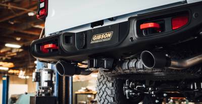 Gibson Performance Exhaust - 20-23 Jeep Gladiator 3.6L,,Black Elite Cat-Back Dual Split Exhaust,  Stainless