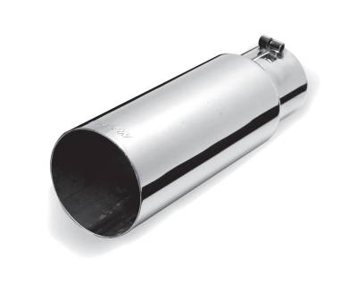 Gibson Performance Exhaust - 3.0in Inlet.x 3.5in. Outlet x 12in Length, Stainless Single Wall Straight Exhaust Tip #500350