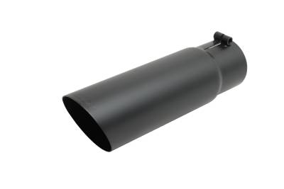 Gibson Performance Exhaust - 3.5in Inlet.x 4in. Outlet x 12in Length, Black Ceramic Single Wall Angle Exhaust Tip #500380-B