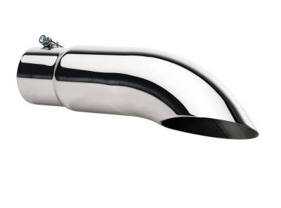Gibson Performance Exhaust - 3.0in Inlet.x 4in. Outlet x 12in Length, Stainless Turndown Exhaust Tip #500386
