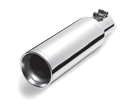 Gibson Performance Exhaust - 2.5in. Inlet x 4in. Outlet x 12in Length, Stainless Double Walled Straight Exhaust Tip #500546