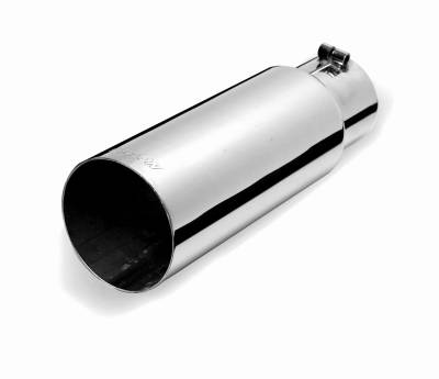 Gibson Performance Exhaust - 3.5in Inlet.x 4in. Outlet x 12in Length, Stainless Rolled Edge Angle Exhaust Tip #500645