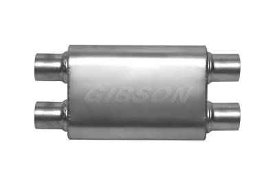 Gibson Performance Exhaust - CFT Superflow 3.0" Dual / 3.0" Dual 18" Oval Muffler, Stainless #55114S