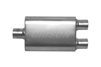 Gibson Performance Exhaust - CFT Superflow 3.0" Center/2.5" Dual 18" Oval Muffler, Stainless #55189S
