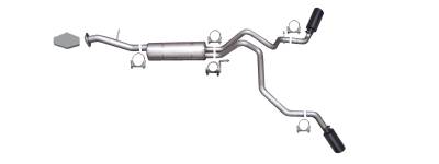 Gibson Performance Exhaust - 02-06 Cadillac Escalade 5.3L ,Black Elite Dual Extreme, Cat-Back Performance Exhaust #65563B