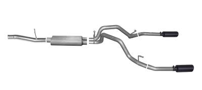 Gibson Performance Exhaust - 10-18 Silverado/Sierra 1500 Pickup,4.8L-5.3L, Black Elite Dual Split, Cat-Back Performance Exhaust #65654B