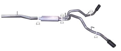 Gibson Performance Exhaust - 14-18 Silverado/ Sierra 1500 5.3L Pickup, Black Elite Dual Extreme, Cat-Back Performance Exhaust #65658B