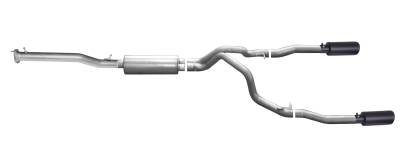 Gibson Performance Exhaust - 14-18 Silverado/Sierra 1500 Pickup 5.3L, Black Elite Dual Split, Cat-Back Performance Exhaust #65661B