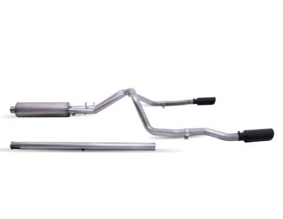 Gibson Performance Exhaust - 20-24 Silverado, Sierra 2500HD/3500HD 6.6L, Black Elite Dual Split, Cat-Back Performance Exhaust #65713B