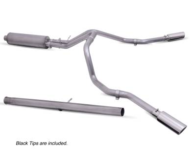 Gibson Performance Exhaust - 20-24 Silverado, Sierra 2500HD/500HD 6.6L ,Black Elite Dual Extreme Exhaust, Stainless #65714B