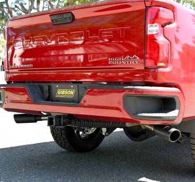 Gibson Performance Exhaust - 2020–2026 Silverado & Sierra 2500HD / 3500HD 6.6L Gas Cat-Back Performance Exhaust  Gibson  Black Dual Extreme  | 65714B