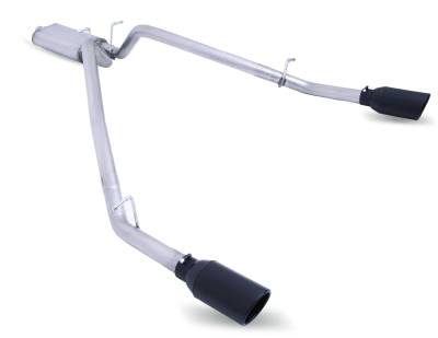 Gibson Performance Exhaust - 19-24 Ram 1500 5.7L, Black Elite Dual Split, Cat-Back Performance Exhaust #66570B