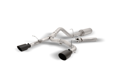 Gibson Performance Exhaust - 21-25 Bronco 2.3L,2.7L 4dr, Black Elite Dual Split, Cat-Back Performance Exhaust #69551B