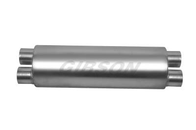 Gibson Performance Exhaust - SFT Superflow 3.00" Dual/ 2.50" Dual 24"  Round Muffler Stainless #766300S