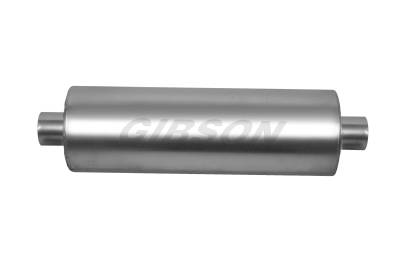 Gibson Performance Exhaust - SFT Superflow 2.50" Center/ 3.00" Center 24" Round Muffler Stainless #788702S