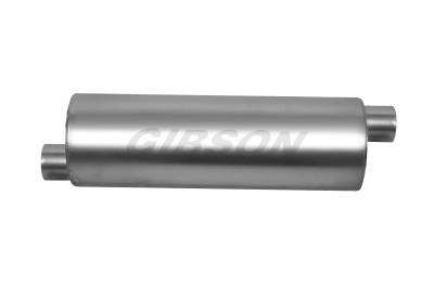 Gibson Performance Exhaust - SFT Superflow 2.25"Offset/ 2.25" Offset 19" Round Muffler Stainless #788706S