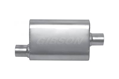 Gibson Performance Exhaust - MWA 2.25" Offset/ 2.25" Center 14" Oval Muffler, Stainless #BM0100
