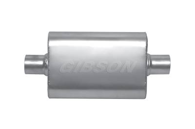 Gibson Performance Exhaust - MWA 2.5" Center/ 2.5" Center 14" Oval Muffler, Stainless #BM0107
