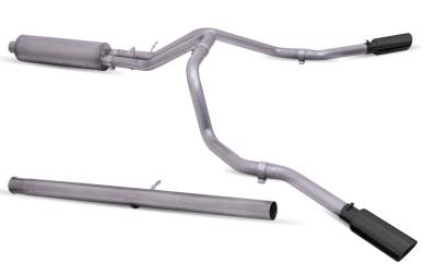 Gibson Performance Exhaust - Gibson Cat- Back Performance Exhaust  2020 - 2026 Silverado & Sierra 2500HD / 3500HD 6.6L Gas  - Dual Extreme Black - 65714B