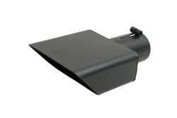 Gibson Exhaust 2.5" Inlet 6" x 2.75" Outlet 9.5" Length Black Ceramic Sport Exhaust Tip Center - 500432 - B