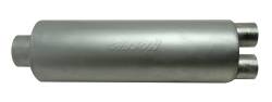 Gibson Performance Exhaust - SFT Superflow 2.50"Center/ 1.75" Dual 16" Round Muffler, Stainless #758216S - Image 1