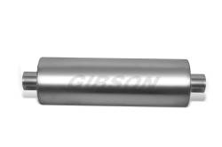 Gibson Performance Exhaust - SFT Superflow 3.50" Center/ 3.50" Center 24" Round Muffler Stainless #788707S - Image 1