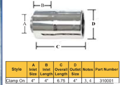 Gibson Performance Exhaust - 4-inch Inlet, Power Tip Muffler, Clamp-On #310001 - Image 2