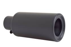 Gibson Performance Exhaust - Black Ceramic Rolled Edge Angle Muffler Quiet Tip 4 in. Outlet, 2.25 in. inlet, L-12 in. Clamp On #500659-B - Image 1