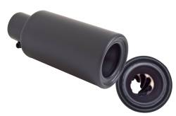 Gibson Performance Exhaust - Black Ceramic Rolled Edge Angle Muffler Quiet Tip 4 in. Outlet, 2.25 in. inlet, L-12 in. Clamp On #500659-B - Image 2