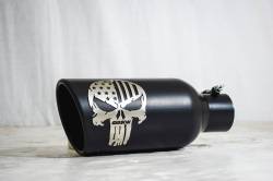 Gibson Performance Exhaust - 11-14 Ford F150 Pickup 3.7L-5.0L-6.2L, Patriot Skull Single Stainless Cat-Back Performance Exhaust #76-0008 - Image 3